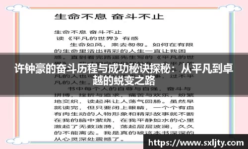 许钟豪的奋斗历程与成功秘诀探秘：从平凡到卓越的蜕变之路